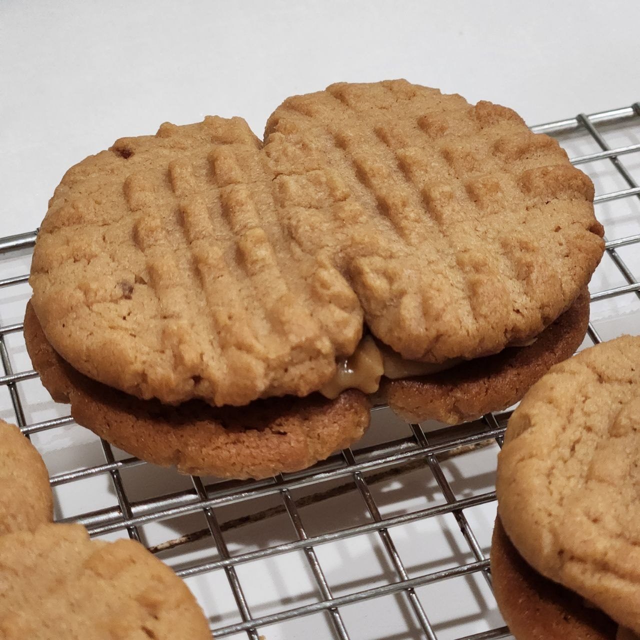 PB Wish sandwich cookies with peanut butter filling