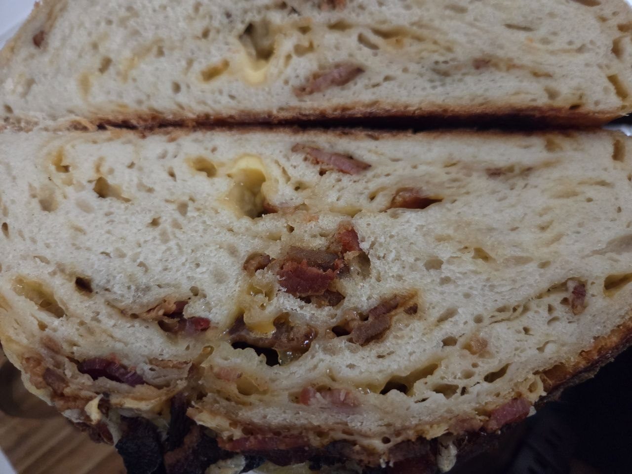 Bacon and cheddar sourdough loaf