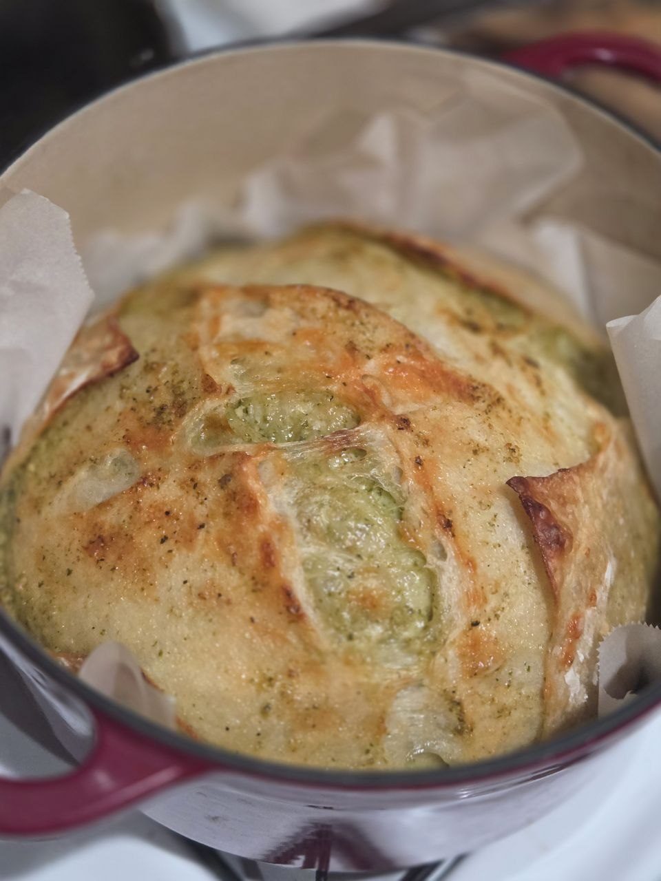 Classic sourdough boule with crackling crust